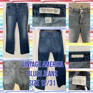 Women’s Size 12 (31 waist) Vintage America Blues Jeans in Boho Bootcut Style